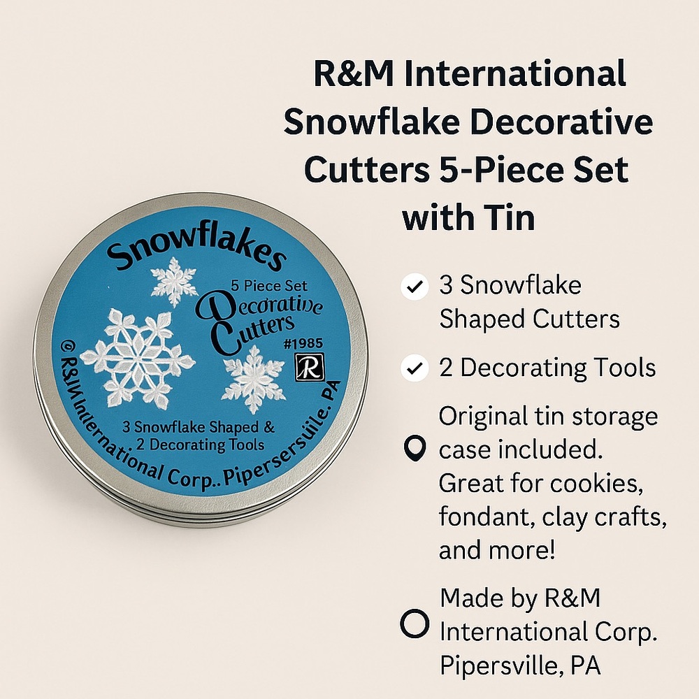 R&M International Snowflake Cutters with Tin